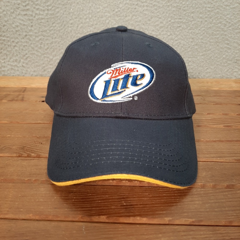 Miller‎ Lite Beer Hat Adult Blue Strap Back Dad Cap Hunting Fishing Outdoors